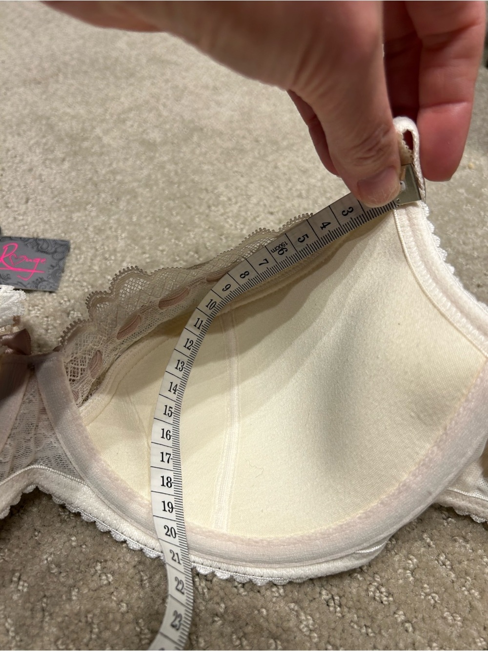 NWT 30DD Tutti Rouge Crème/Nude Liliana Lace Underwire Half Cup Bra w/ Bow - Picture 4 of 12